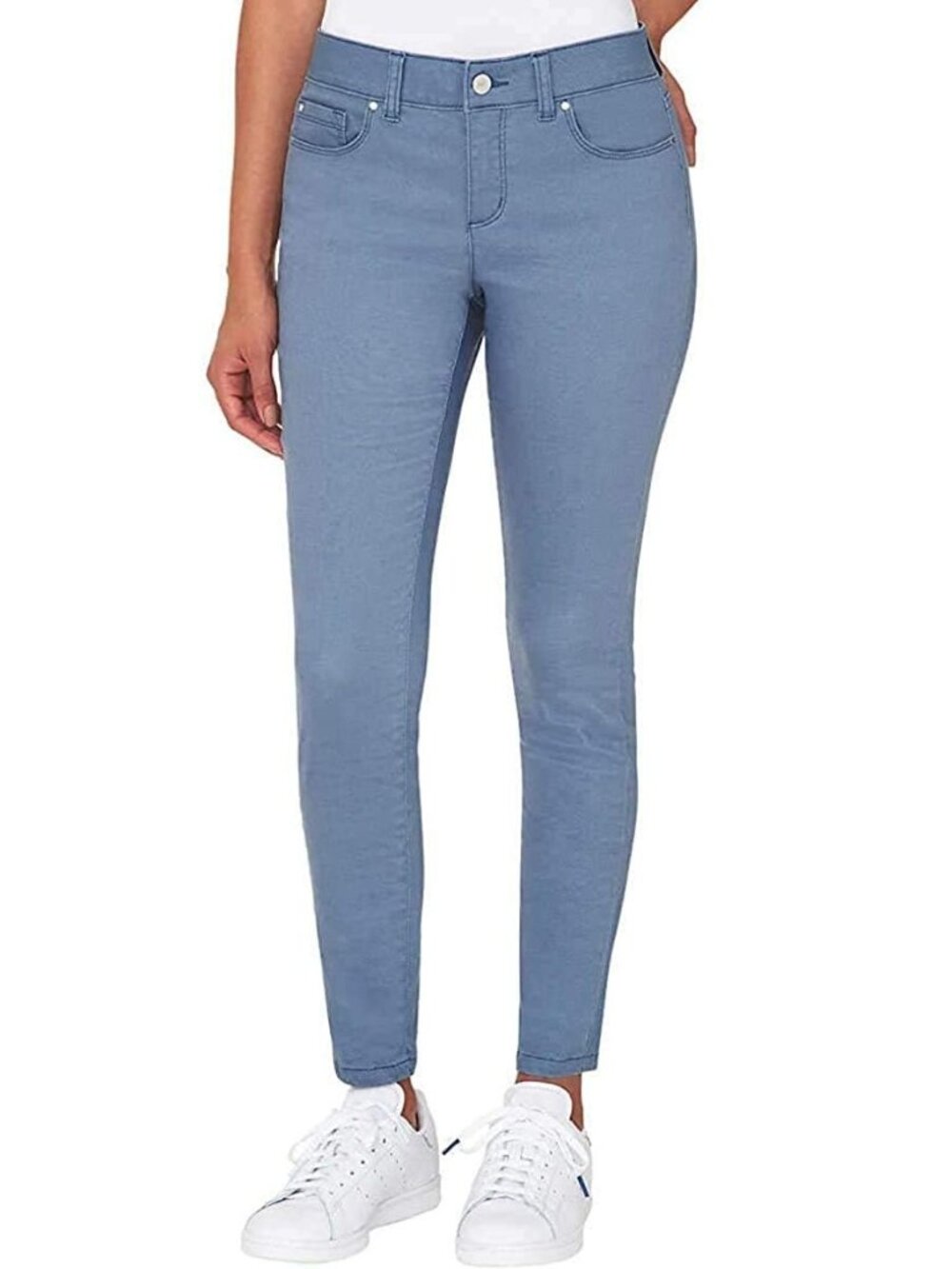 2/$30 NWT Jones New York Comfort Waist Skinny Jeans Mid Rise Bluebell 4 #A3256